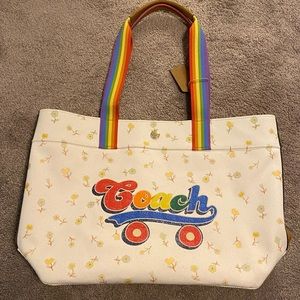 Coach tote with rainbow roller skate